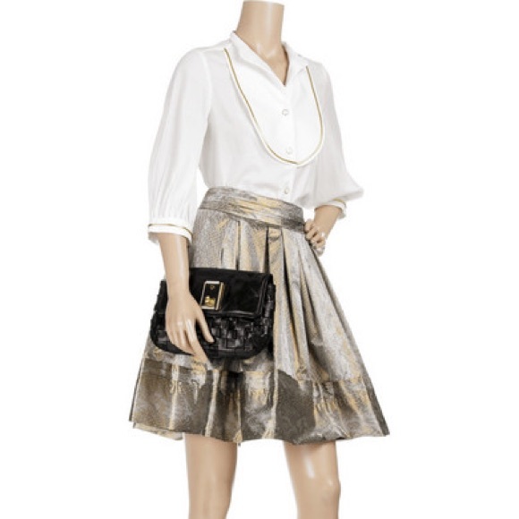 DVF Metallic snake-print Silk skirt - Picture 4 of 5